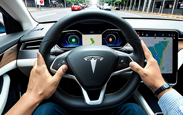 테슬라 차량의 자율주행 기술 발전 - Tesla Autopilot on a Highway**

"A Tesla Model 3 driving on a sunny highway in Brazil, using Autopil...