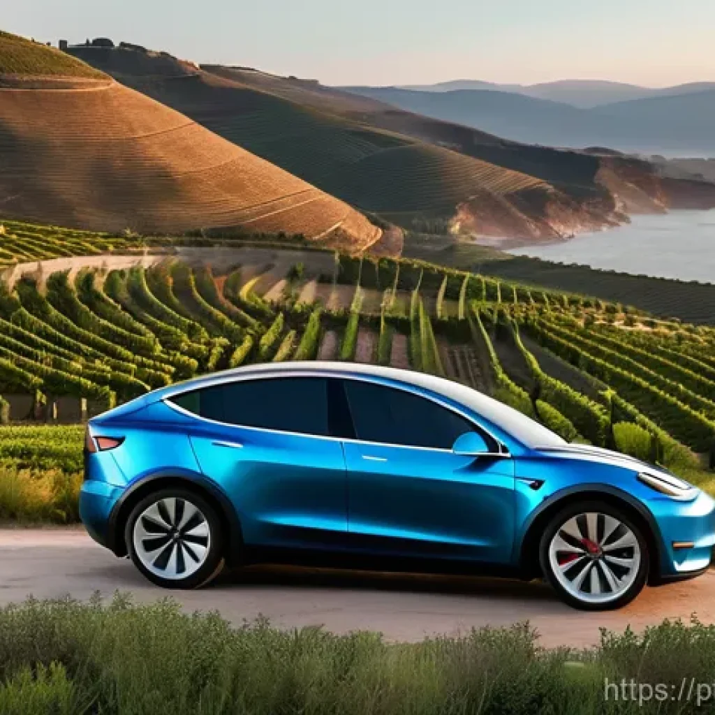테슬라 모델 Y 차박 활용 사례 - **Prompt:** A serene and sustainable car camping morning in a picturesque Portuguese landscape. A sl...