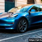 Home 22 테슬라 모델 3와 현대 아이오닉 6 비교 - **Prompt:** A sleek, minimalist Tesla Model 3, in a metallic grey finish, is parked gracefully on a ...